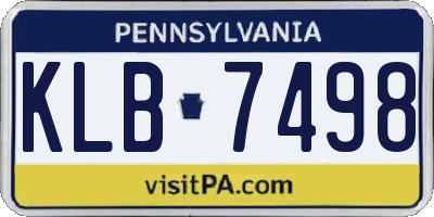 PA license plate KLB7498