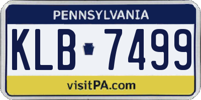 PA license plate KLB7499