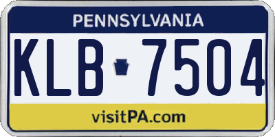 PA license plate KLB7504