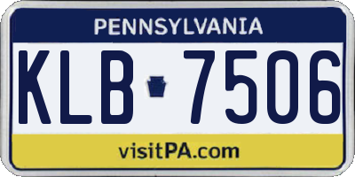 PA license plate KLB7506