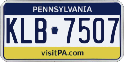 PA license plate KLB7507