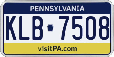 PA license plate KLB7508