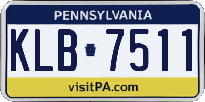 PA license plate KLB7511