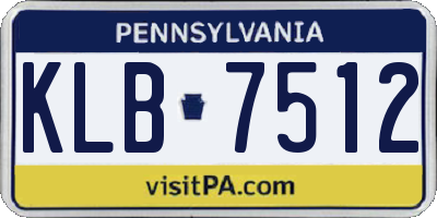 PA license plate KLB7512