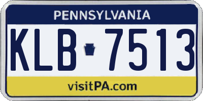 PA license plate KLB7513
