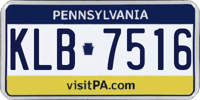 PA license plate KLB7516