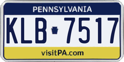PA license plate KLB7517