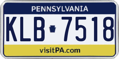PA license plate KLB7518