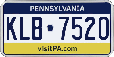 PA license plate KLB7520