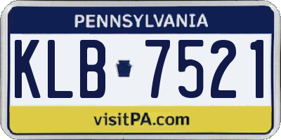 PA license plate KLB7521