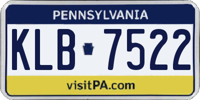 PA license plate KLB7522
