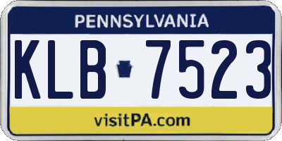 PA license plate KLB7523