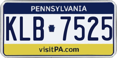 PA license plate KLB7525