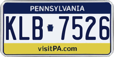 PA license plate KLB7526