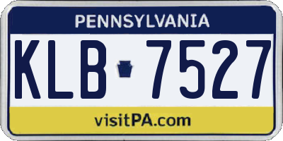 PA license plate KLB7527