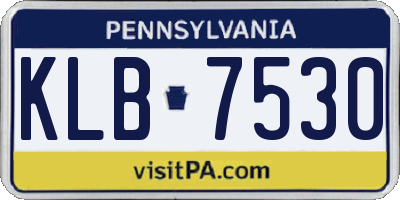 PA license plate KLB7530