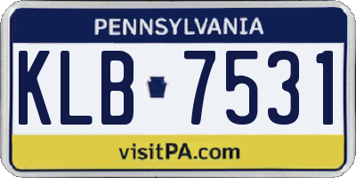 PA license plate KLB7531