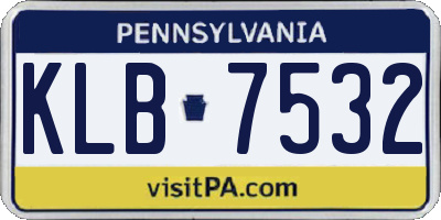 PA license plate KLB7532
