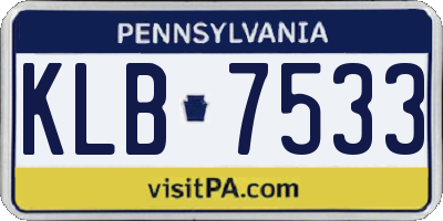 PA license plate KLB7533