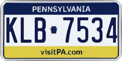 PA license plate KLB7534