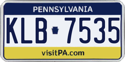 PA license plate KLB7535