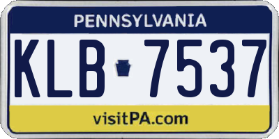 PA license plate KLB7537
