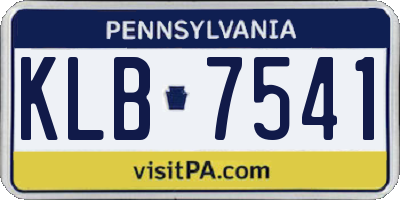PA license plate KLB7541