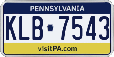 PA license plate KLB7543