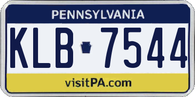 PA license plate KLB7544