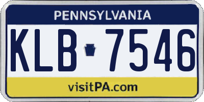 PA license plate KLB7546