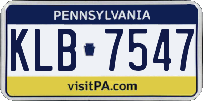 PA license plate KLB7547