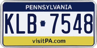 PA license plate KLB7548