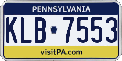 PA license plate KLB7553