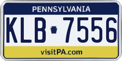PA license plate KLB7556