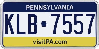 PA license plate KLB7557
