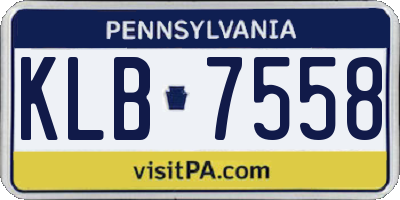 PA license plate KLB7558