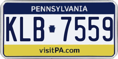PA license plate KLB7559