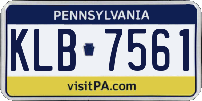 PA license plate KLB7561