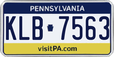 PA license plate KLB7563