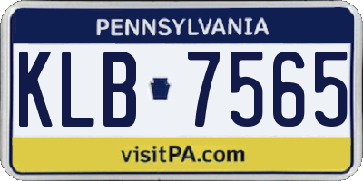 PA license plate KLB7565