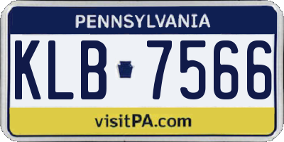 PA license plate KLB7566