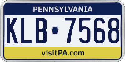 PA license plate KLB7568