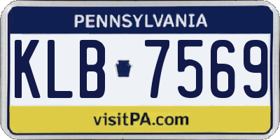 PA license plate KLB7569
