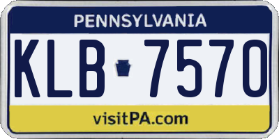 PA license plate KLB7570