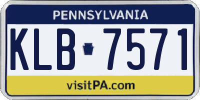 PA license plate KLB7571