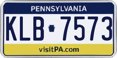 PA license plate KLB7573