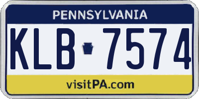 PA license plate KLB7574