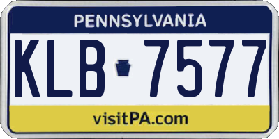 PA license plate KLB7577