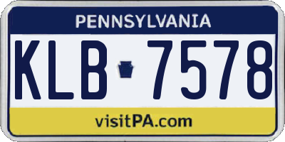 PA license plate KLB7578