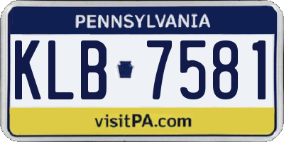 PA license plate KLB7581